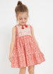 Crochet Motif Cotton Dress Girl - Coral 3930