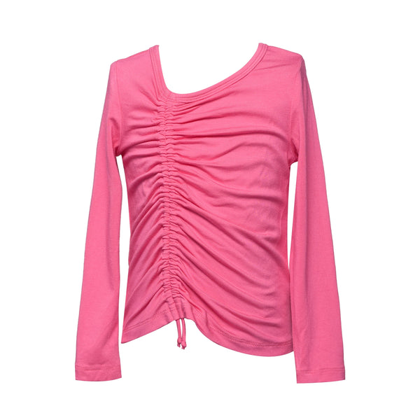 Long Sleeve Asymetrical Ruched Top B18306