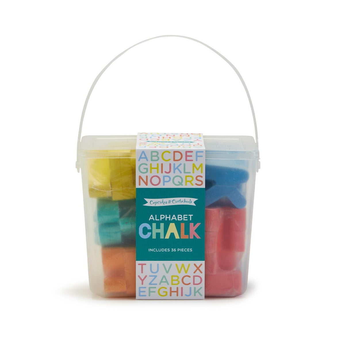 36 PC ALPHABET LETTER CHALK IN STORAGE BUCKET