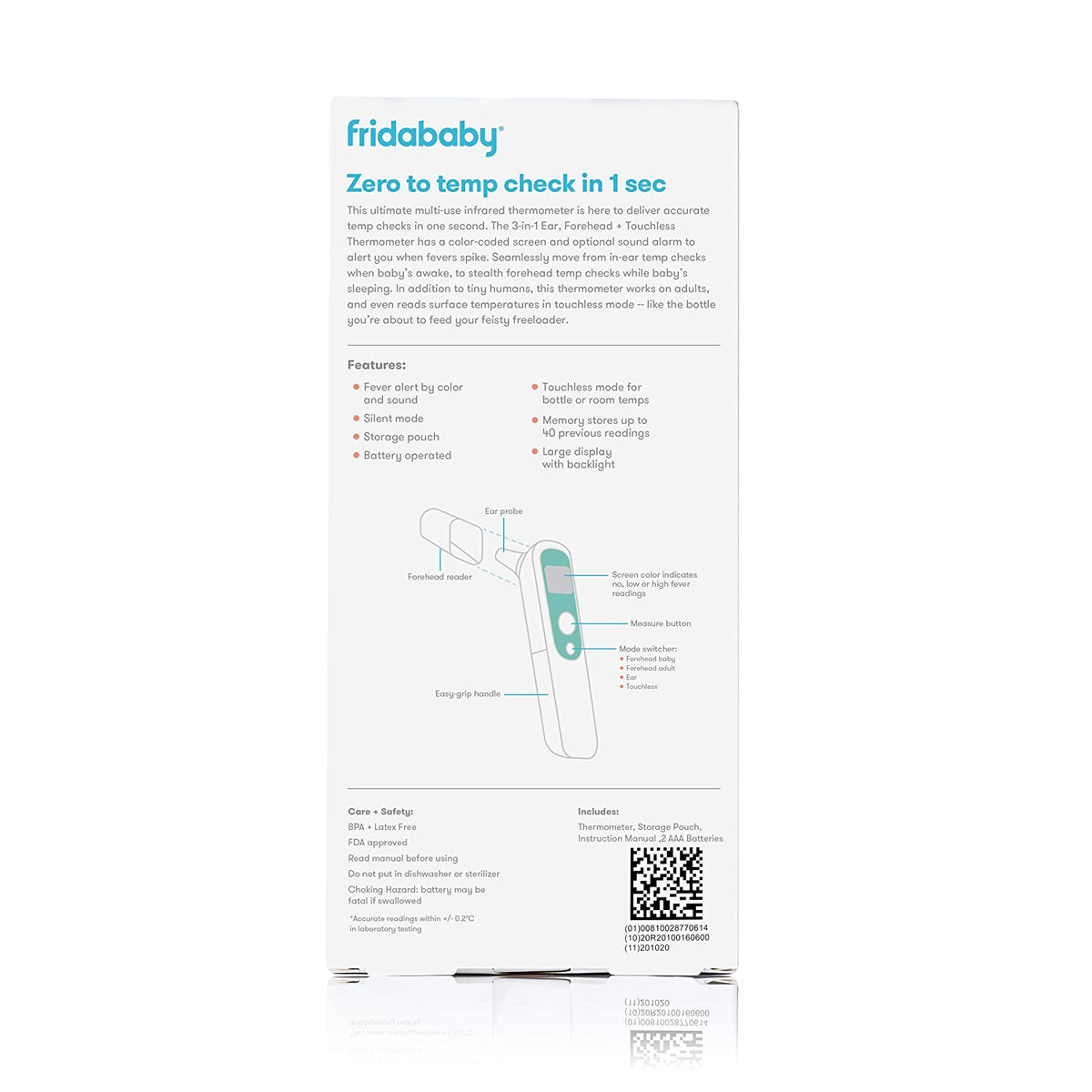 3-in-1 Ear, Forehead + Touchless Infrared Thermometer