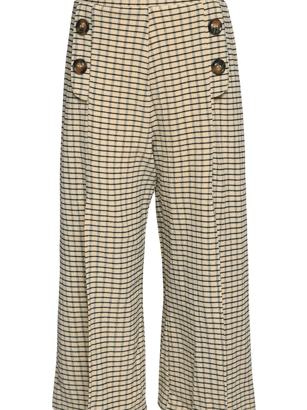 Plaid Pants With Front Slits