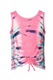 Tie-Dye tank W/Front Ruched Detail