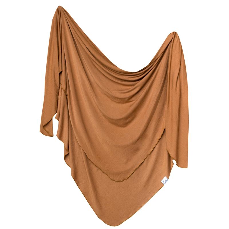 Camel - knit swaddle blanket