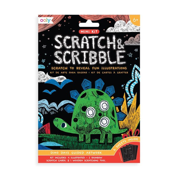 dinosaur days scratch and scribble mini scratch art kit