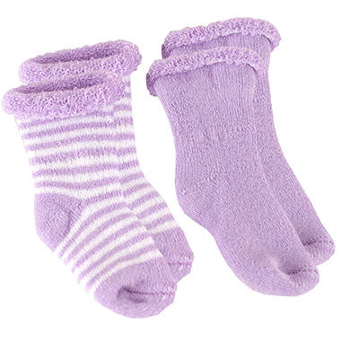 2-Pack Terry Newborn Socks | Lilac