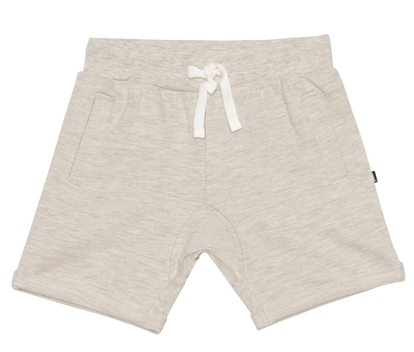 Drawstring French Terry Short in Oatmeal mix