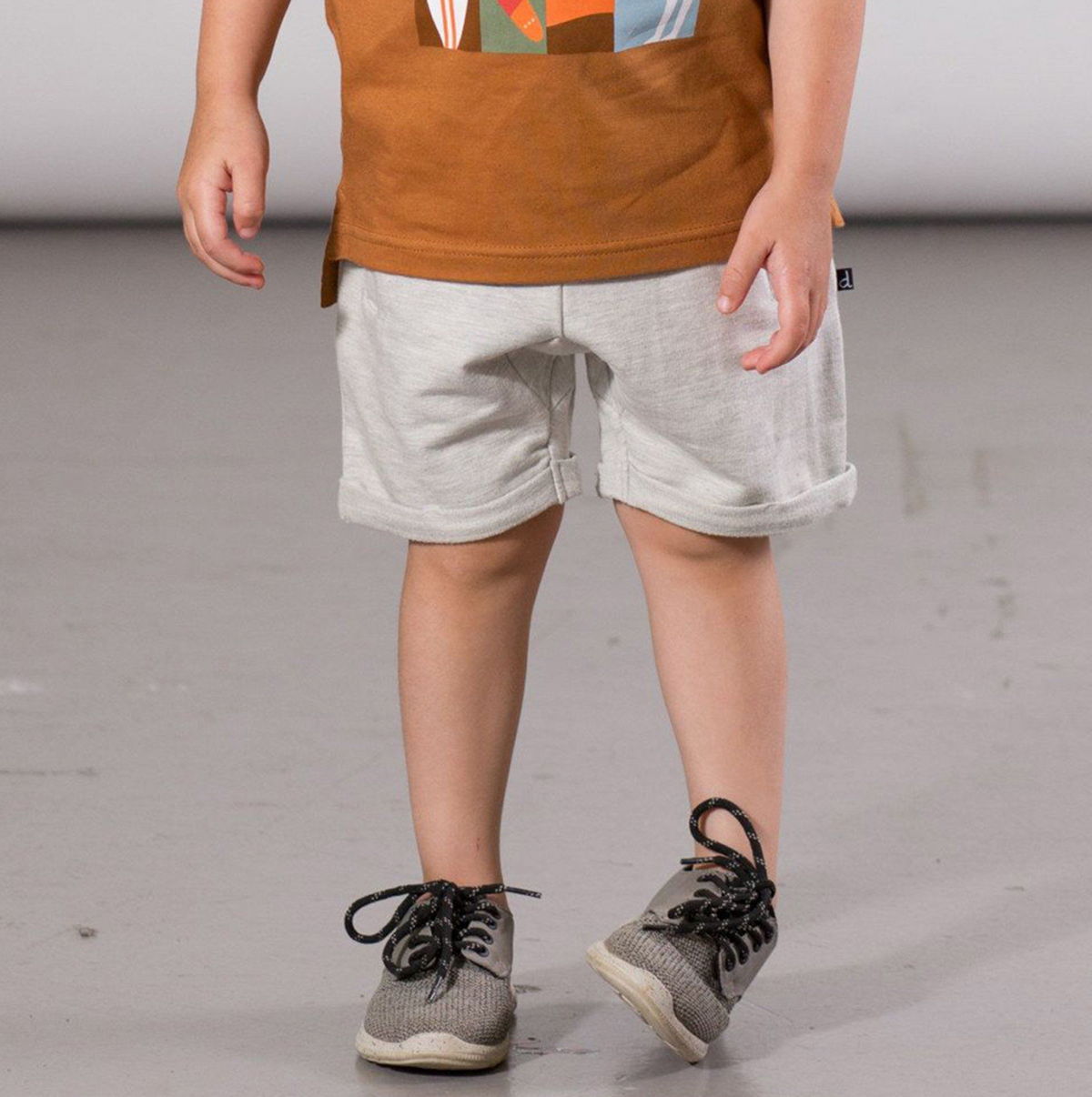 Drawstring French Terry Short in Oatmeal mix