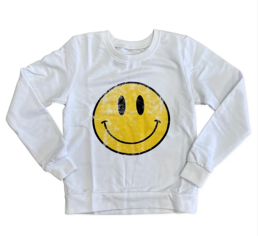 Prince Peter Vintage Happy Face Sweatshirt - White