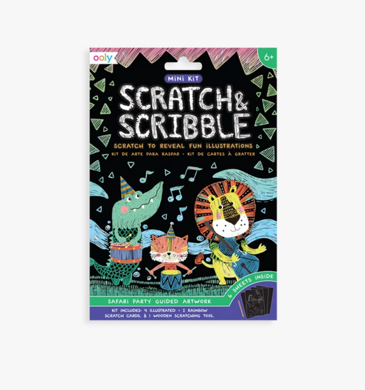 safari party scratch and scribble mini scratch art kit