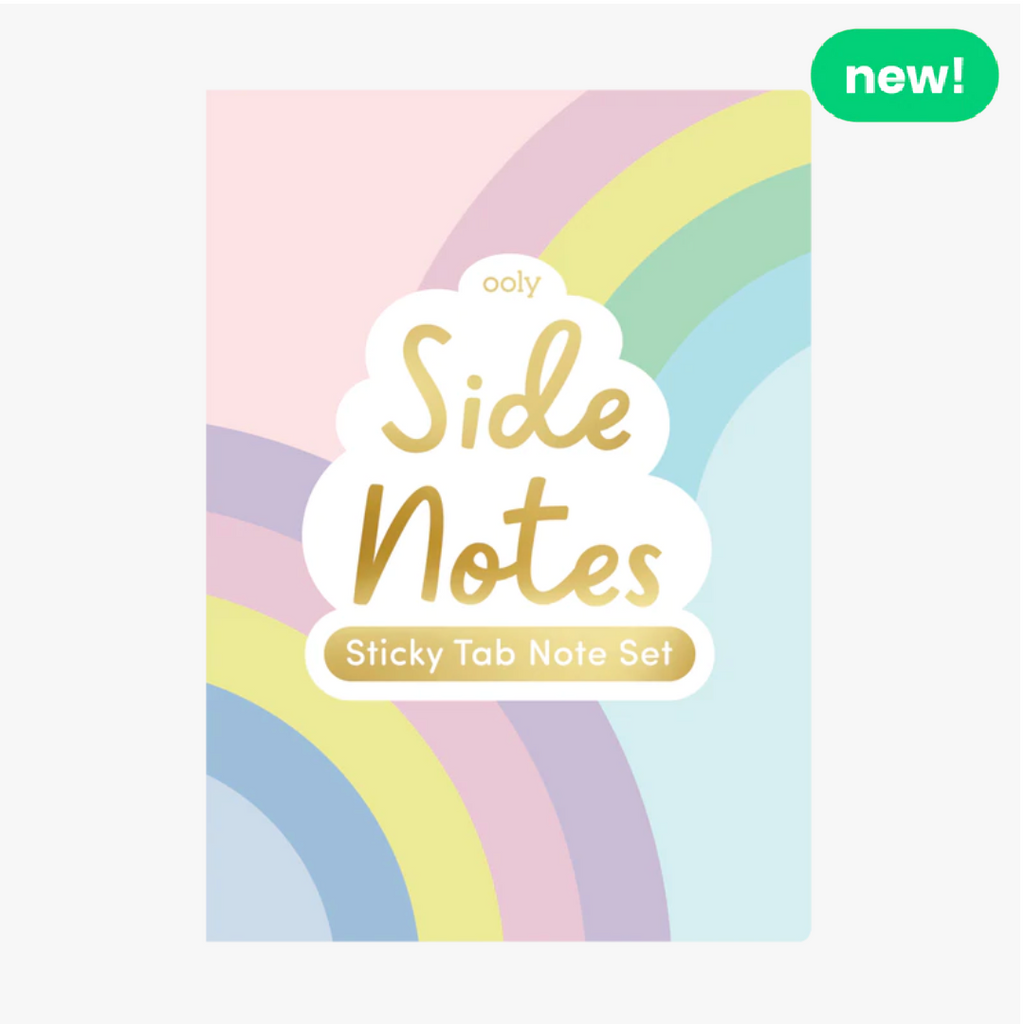 side notes sticky tab note pad - pastel rainbows