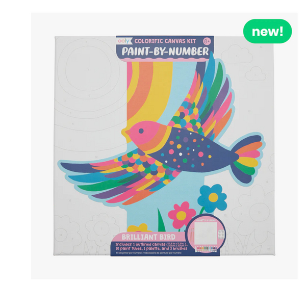 colorific canvas paint by number kit - brilliant bird