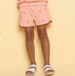 Ice Cream Cone Print on Papaya Girls' Terry Shorts