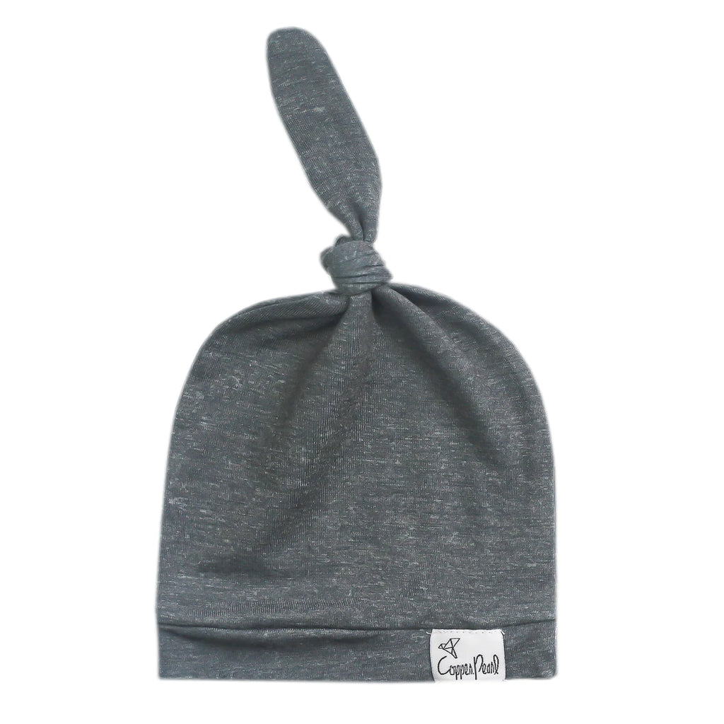 Slate Top Knot Hat 0-4M