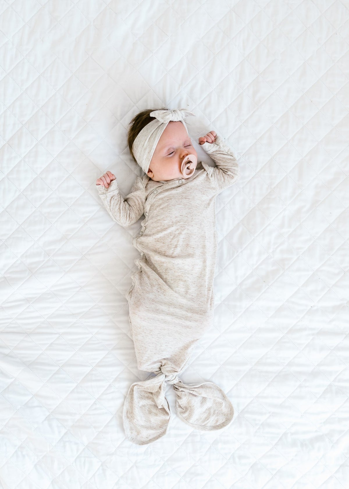 Oat Newborn Knotted Gown