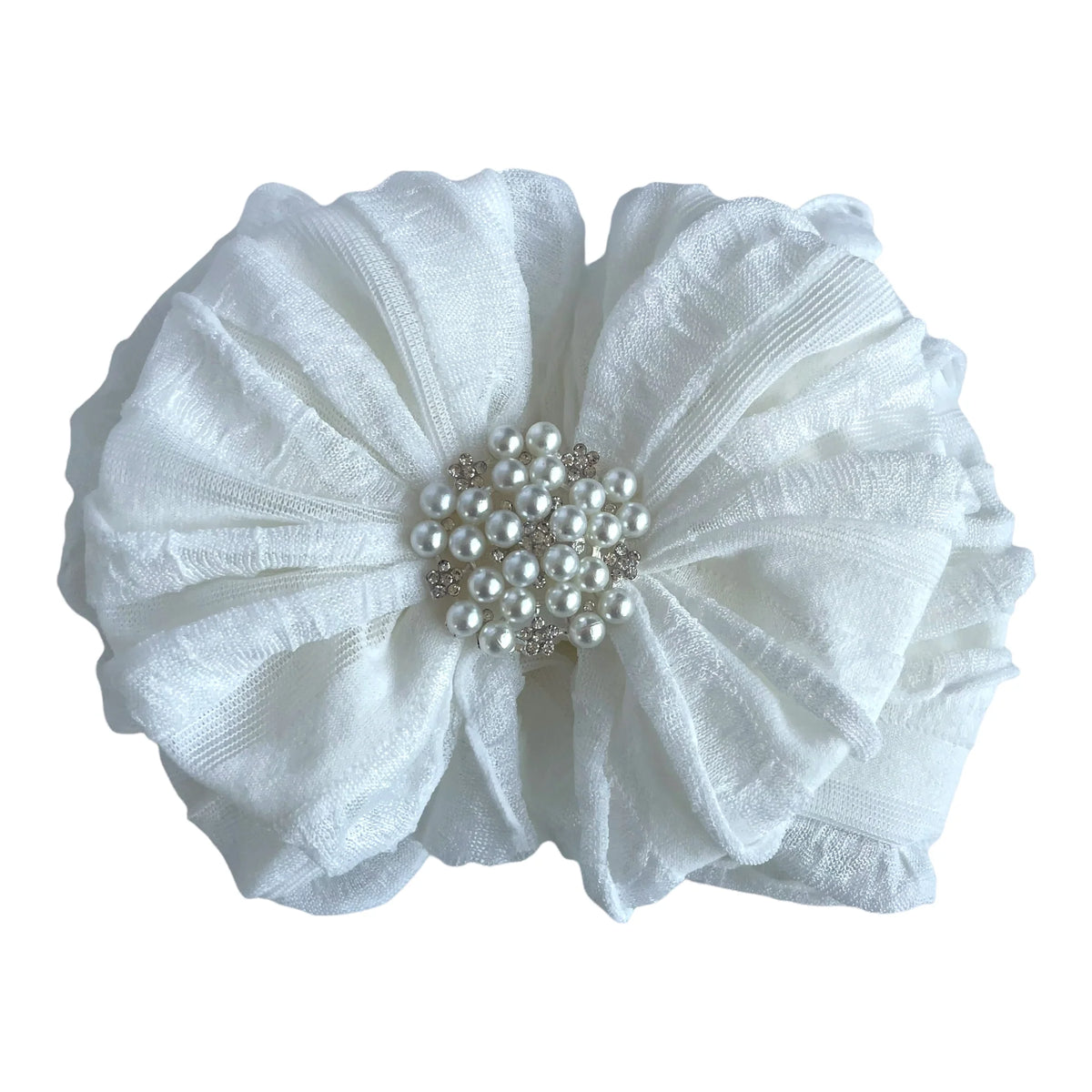 In awe Pearl Ruffled Headband - Off White