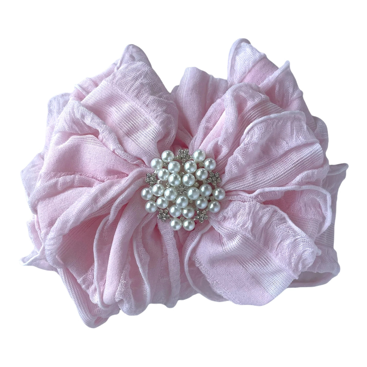 In awe Pearl Ruffled Headband - Perfect Pink