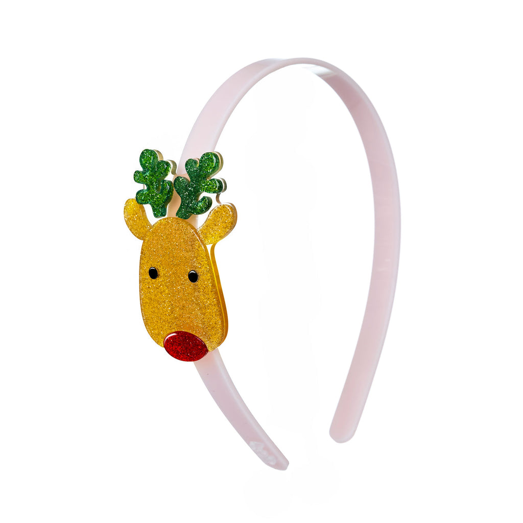 HOL-Reindeer Glitter Gold & Glitter Green Antlers Headband