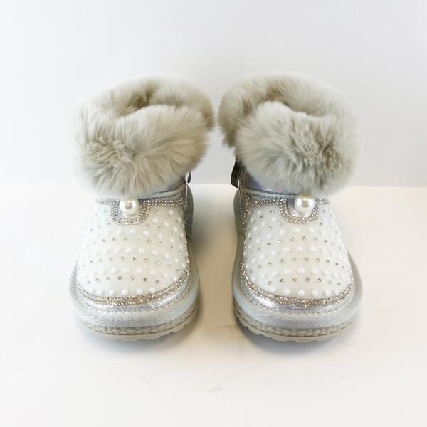 DOE A DEAR PEARL AND FURRY BOOT - SILVER