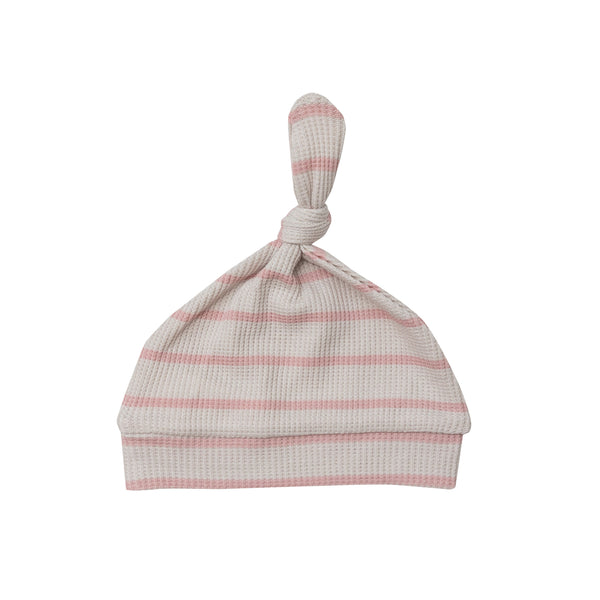 THERMAL KNOTTED HAT - BASIC SILVER PINK FRENCH STRIPE